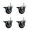 Service Caster 35 Inch Black Polyurethane Wheel Swivel 34 Inch Threaded Stem Caster Set with Brake SCC SCC-TS20S3514-PPUB-BLK-PLB-34212-4 - alternate 1